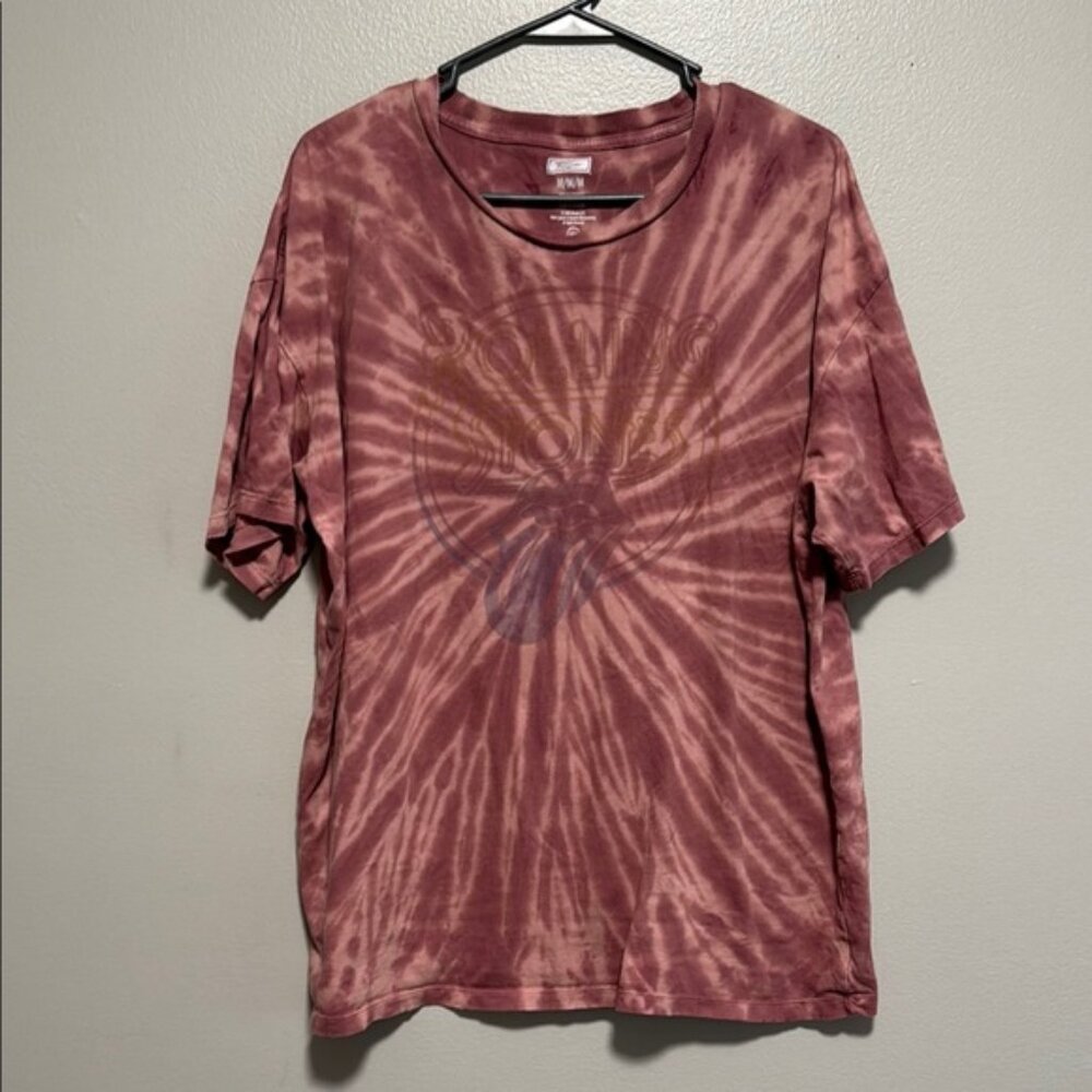 American Eagle Outfitters Tie-Dye Short Sleeve Tee - Maroon